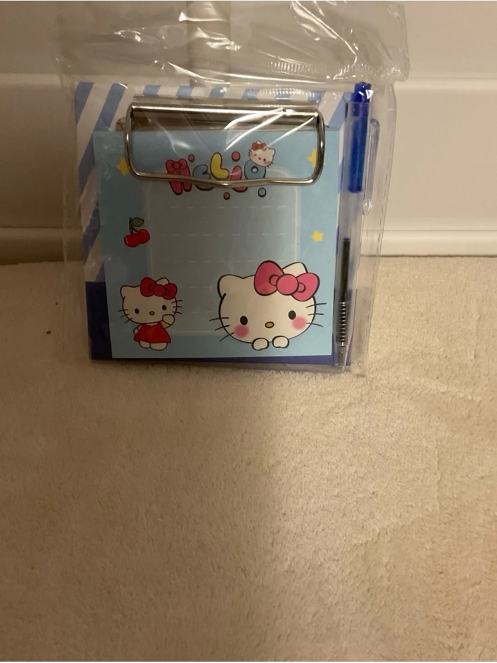 Sanrio Hello Kitty Blue Notepad Clipboard with Pen